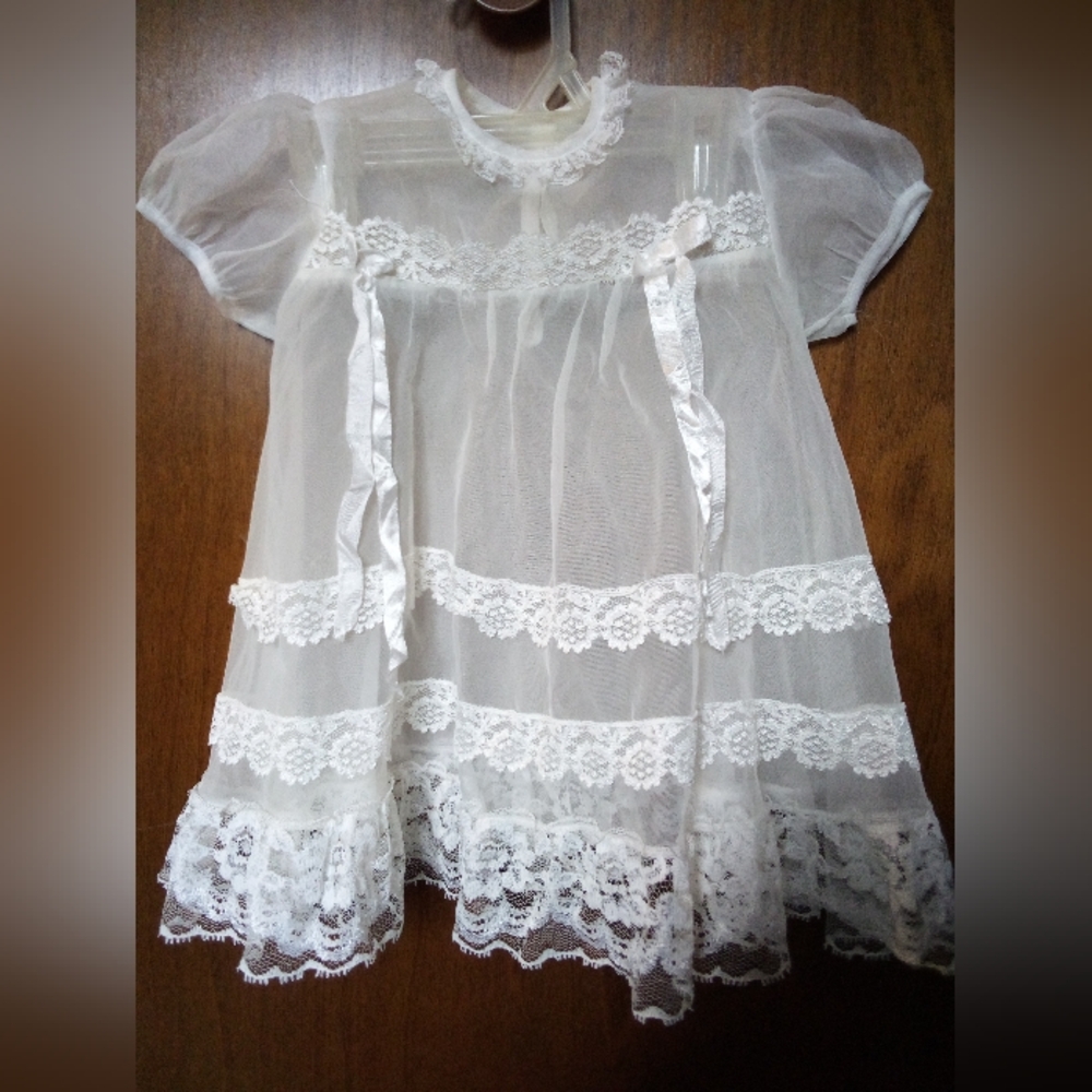 Vintage Childs Baptism Christening Dress Smock